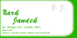 mark jandek business card